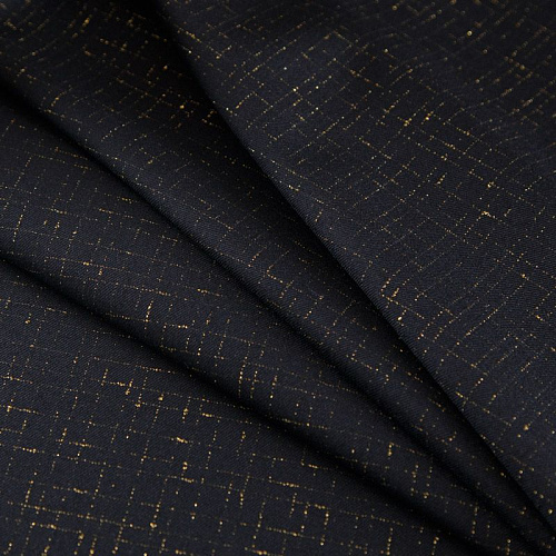 Ткань костюмная дублированная Yves Saint Laurent 025-16338 черный с люрексом