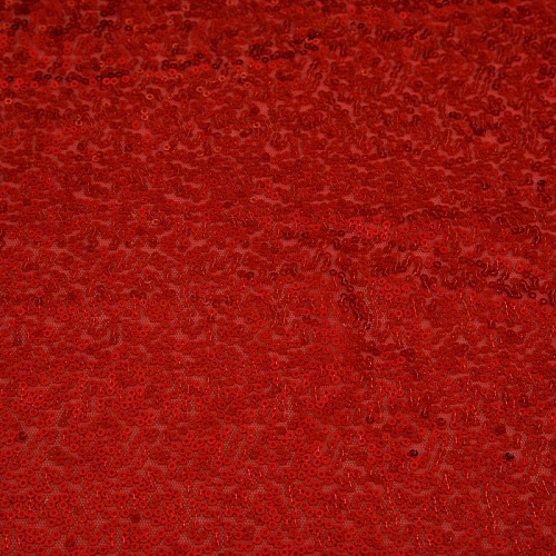 Пайетки на сетке 055-19007 красный однотонный