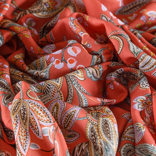 Вискоза Etro 009-12185 коралловый принтованный