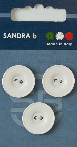 Пуговицы SANDRA 20.5 мм пластик 3 шт CARD020 белый