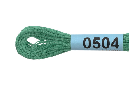 Нитки для вышивания Gamma мулине 8 м 0504 зеленый