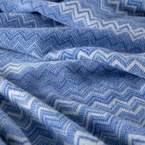 Трикотаж шерстяной вязаный Missoni 056-19778 бело-голубой
