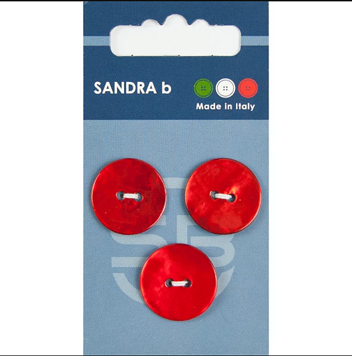 Пуговицы SANDRA 20,5 мм пластик 3 шт CARD054 красный