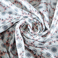 Лен натуральный 035-07870 выбеленный голубой принтованный