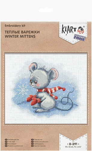 Набор для вышивания Klart 19х16 см 8-391 Теплые варежки