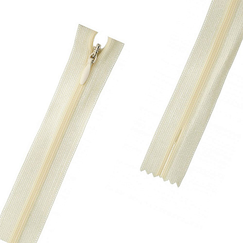 Молния спираль потайная 50 см тип 3 неразъемная G013P-50-343 сливочный