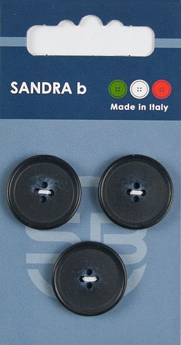 Пуговицы SANDRA 20.5 мм пластик 3 шт CARD103 темно-синий