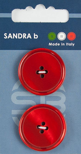 Пуговицы SANDRA 28мм пластик 2 шт CARD060 красный