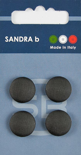 Пуговицы SANDRA 15 мм пластик 4 шт CARD158 черный