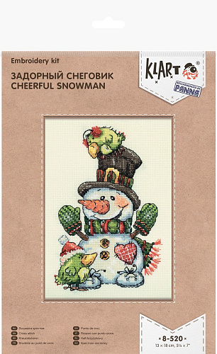 Набор для вышивания Klart 13х18 см 8-520 Задорный снеговик
