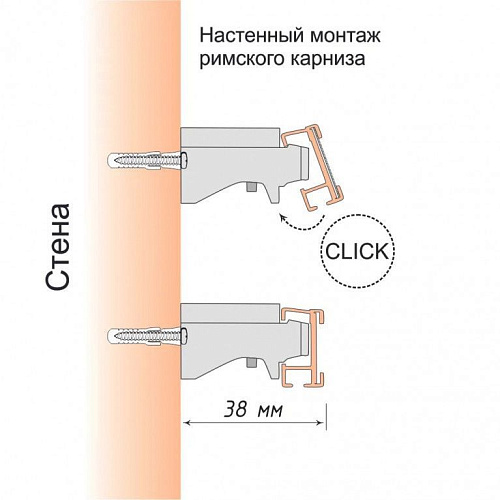 1555.180 Карниз для римской шторы 180 см 